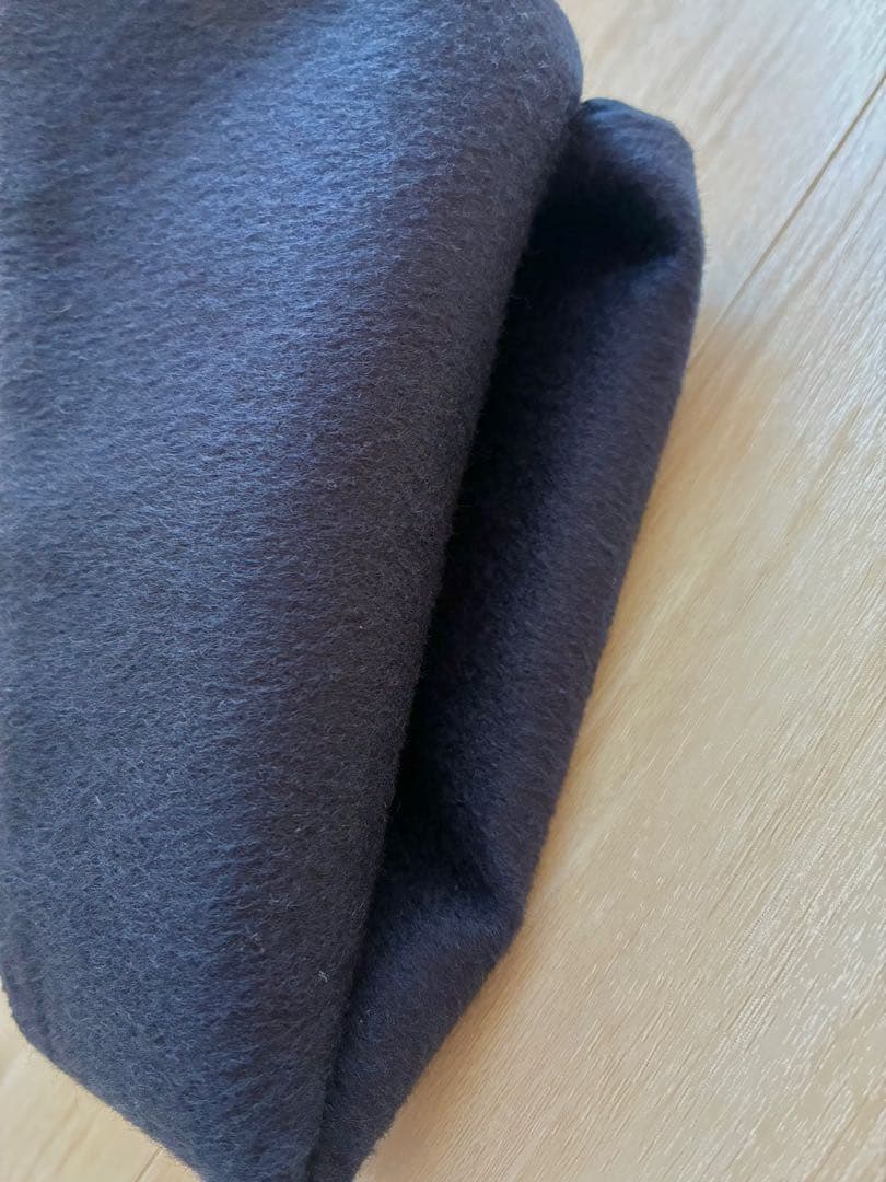 美品ICBアイシービー カシミア100%ガウンコート着丈116cmネイビー