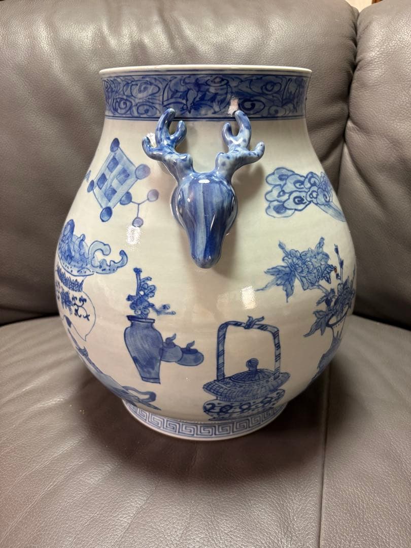 シカ壺　置物