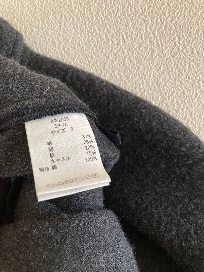 MITTAN SH-108 ウールシルクキャメルシャツ 濃灰 サイズ2