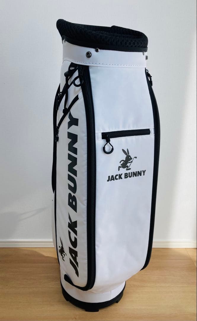 新品 パーリーゲイツ ジャックバニー 定番キャディバッグ 自立型 46インチ 白