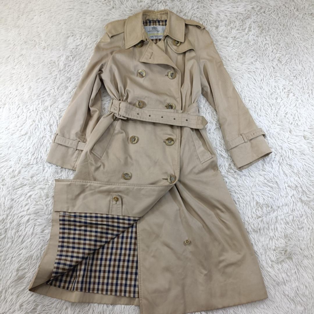 アクアスキュータム 英国製 Aqua5 トレンチコート ベージュ ロング丈