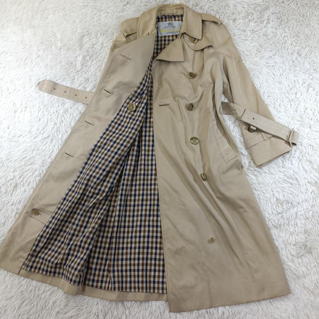 アクアスキュータム 英国製 Aqua5 トレンチコート ベージュ ロング丈