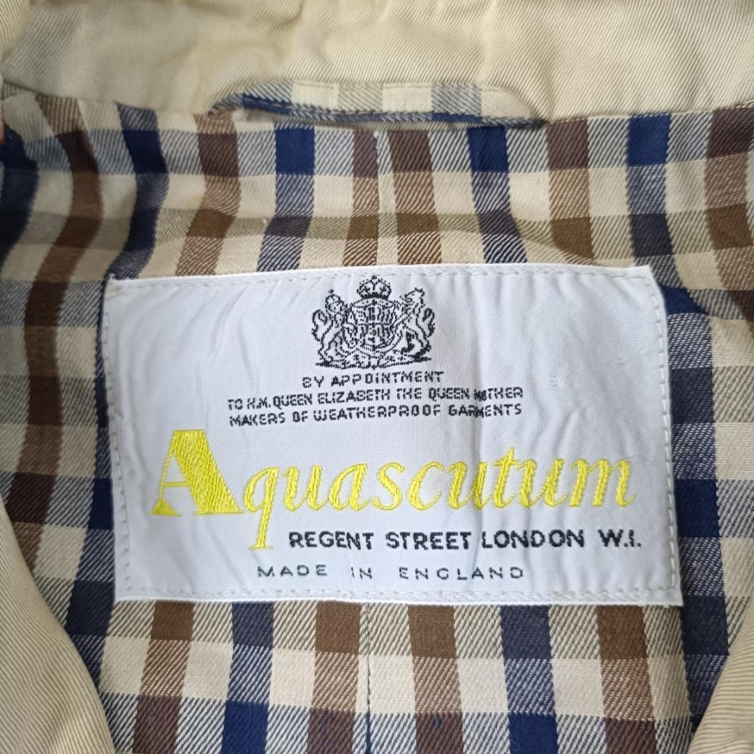アクアスキュータム 英国製 Aqua5 トレンチコート ベージュ ロング丈