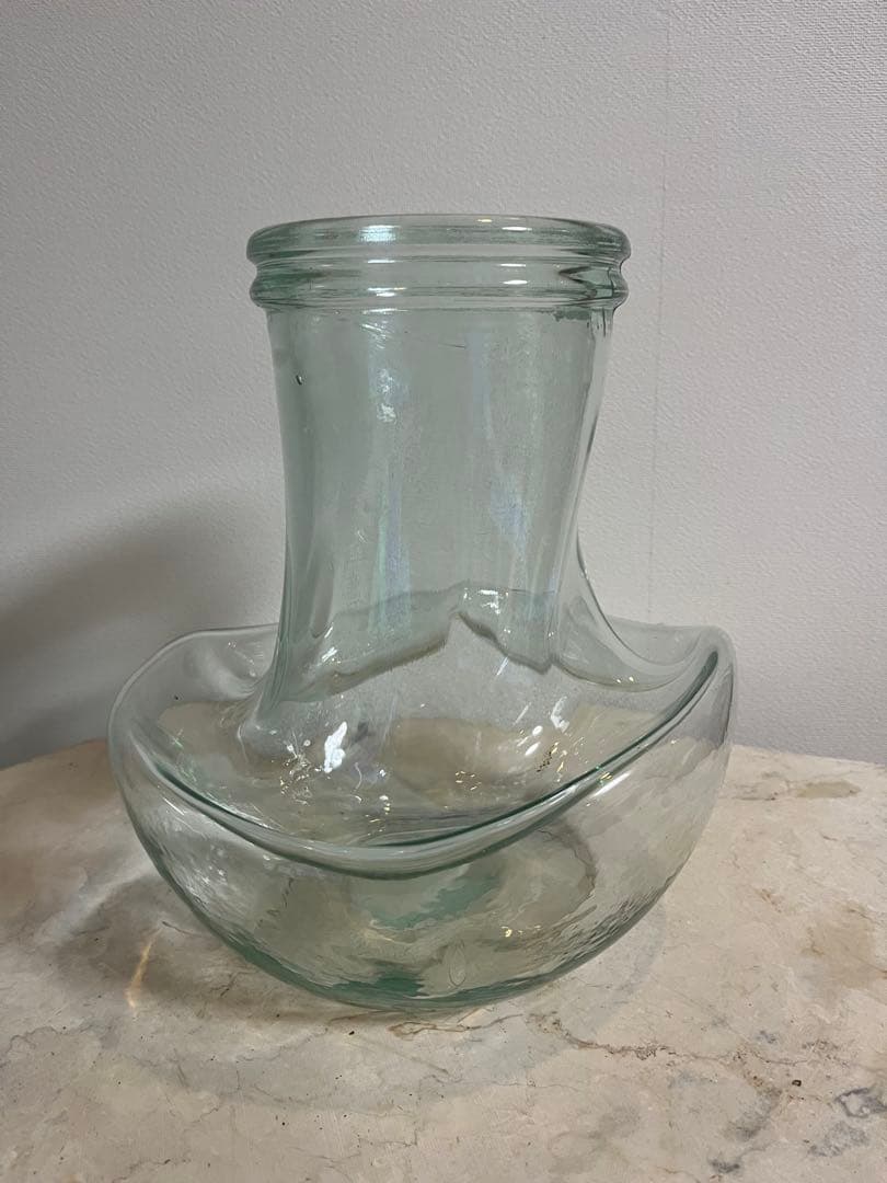 ITALY 変形ガラス フラワーベース 金魚鉢 インテリア ガラス