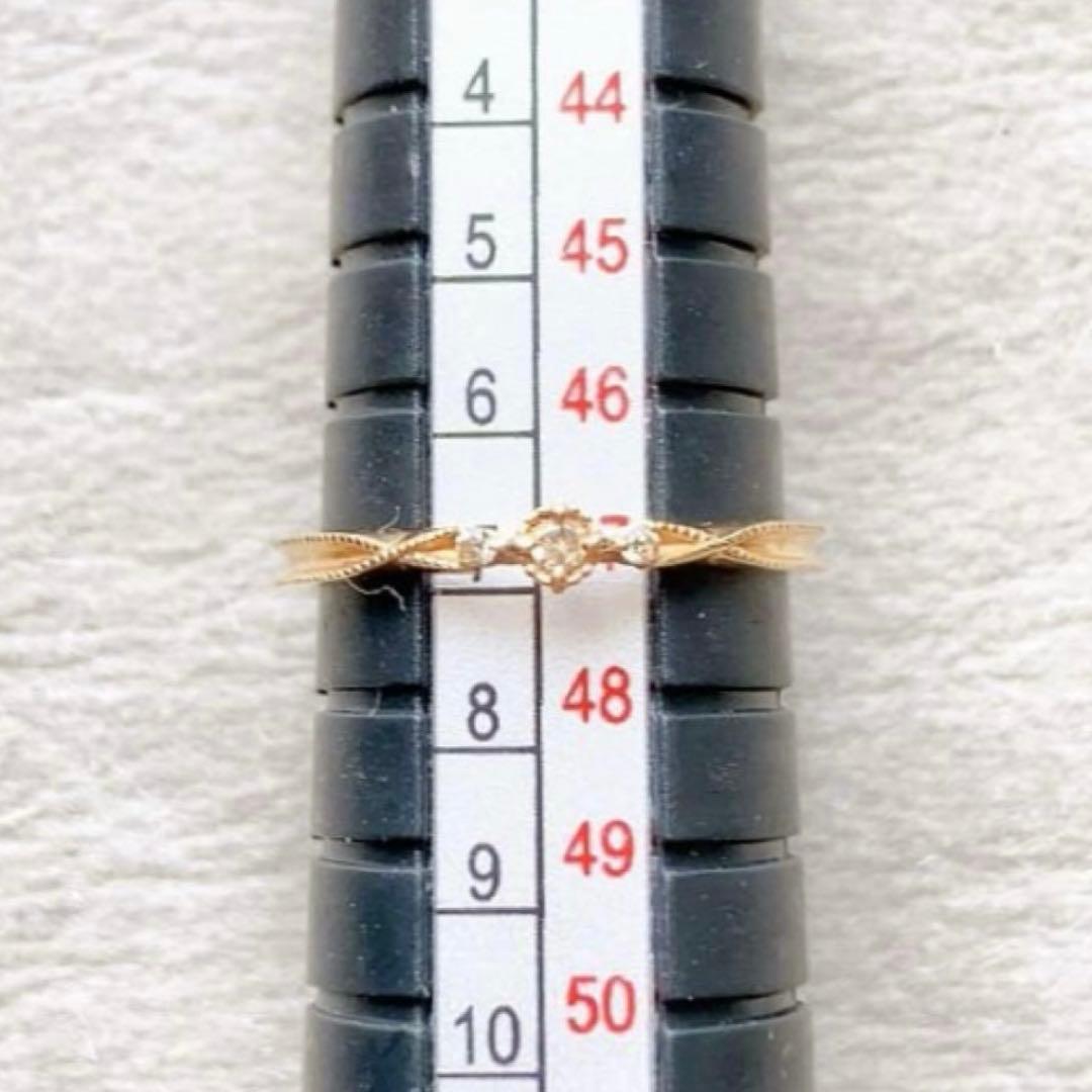 agete アガット　ダイヤモンド 7号 ミルウチ K10 ゴールド　リング