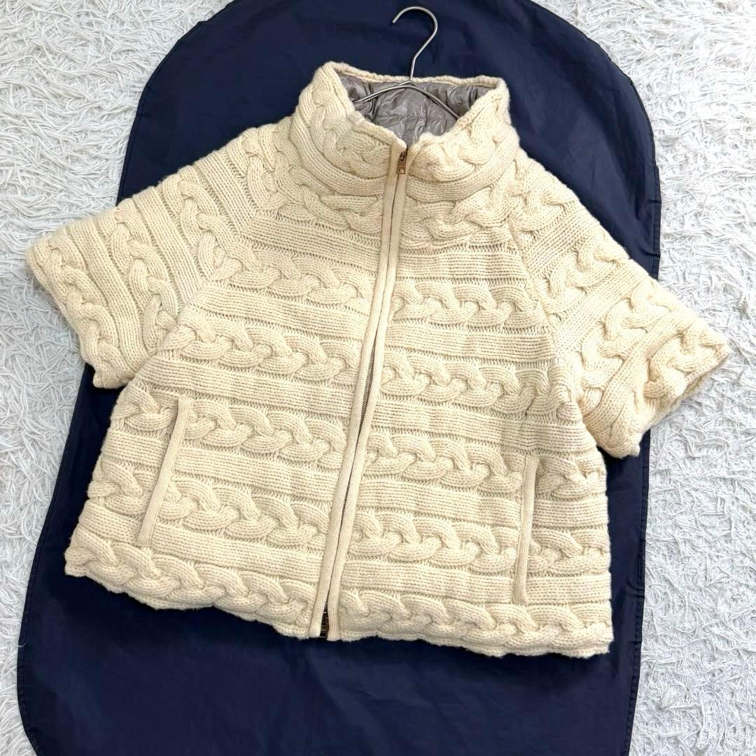 16985✨ヘルノ ニットダウンジャケット ケーブル ショートスリーブ ウール