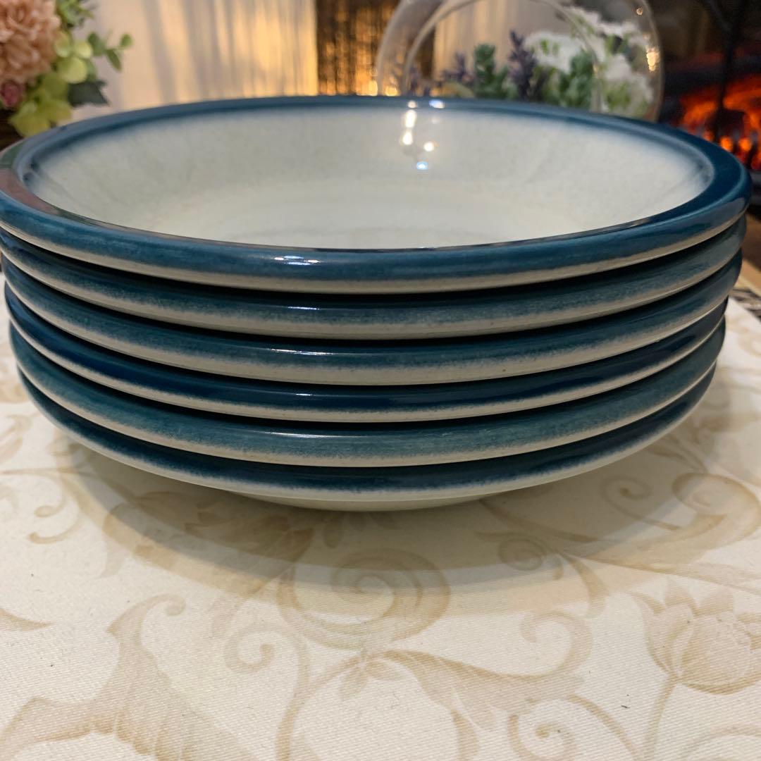 希少　ウェッジウッド ブルー　パシフィック　20cmサラダボウル　6枚
