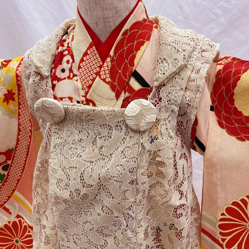 ◎509ag6着物のみ◎七五三 三歳 女の子 アンティーク着物&被布 レトロ