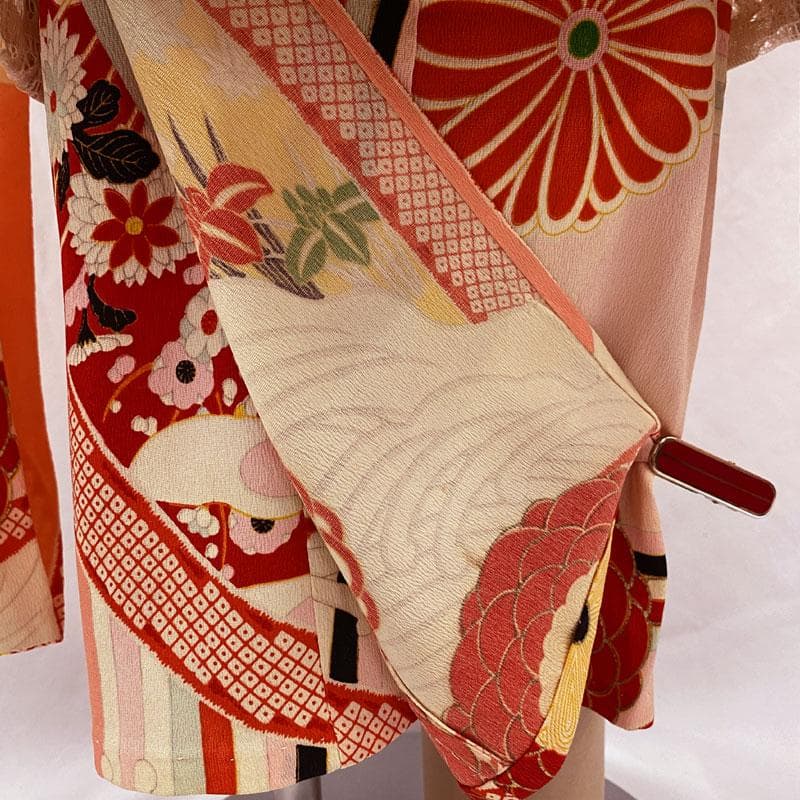 ◎509ag6着物のみ◎七五三 三歳 女の子 アンティーク着物&被布 レトロ