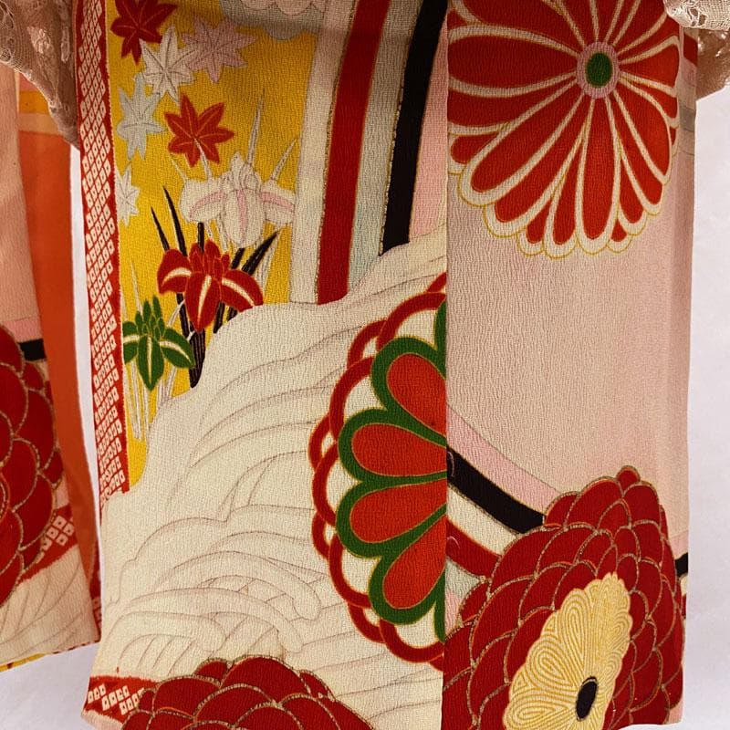 ◎509ag6着物のみ◎七五三 三歳 女の子 アンティーク着物&被布 レトロ