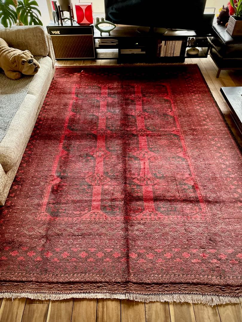 トライバルラグ　ヴィンテージラグ　アフガン　トルクメン　エルサリ　特大サイズ美品