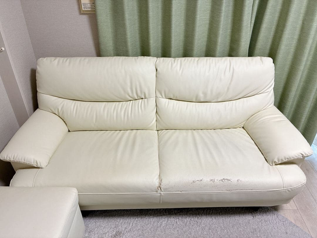 【3月発送】ニトリNシールド キャッツ 3人掛けソファ(アイボリー)