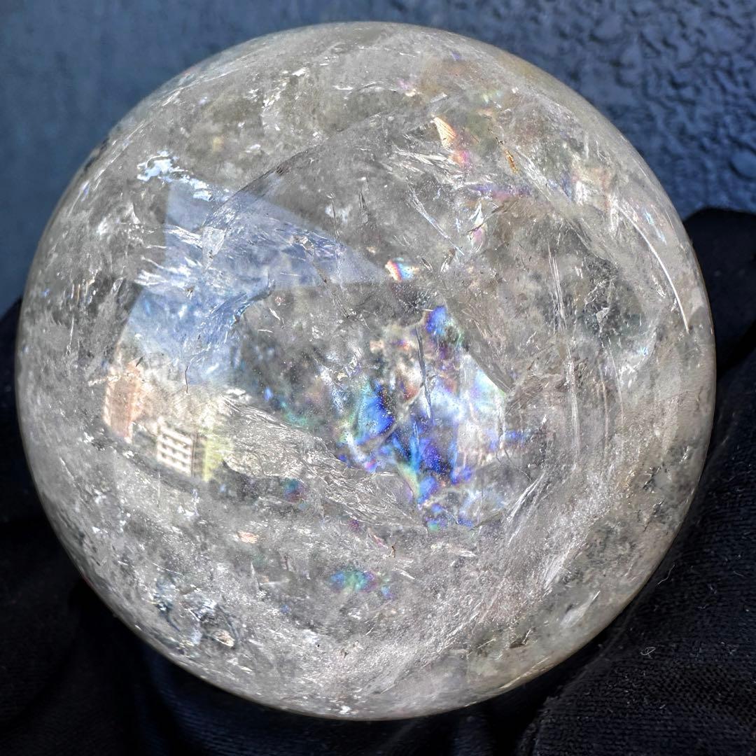 爆レア❗️アゼツライト☆レインボー☆ヒマラヤ水晶 丸玉☆虹☆パワー浄化A1562