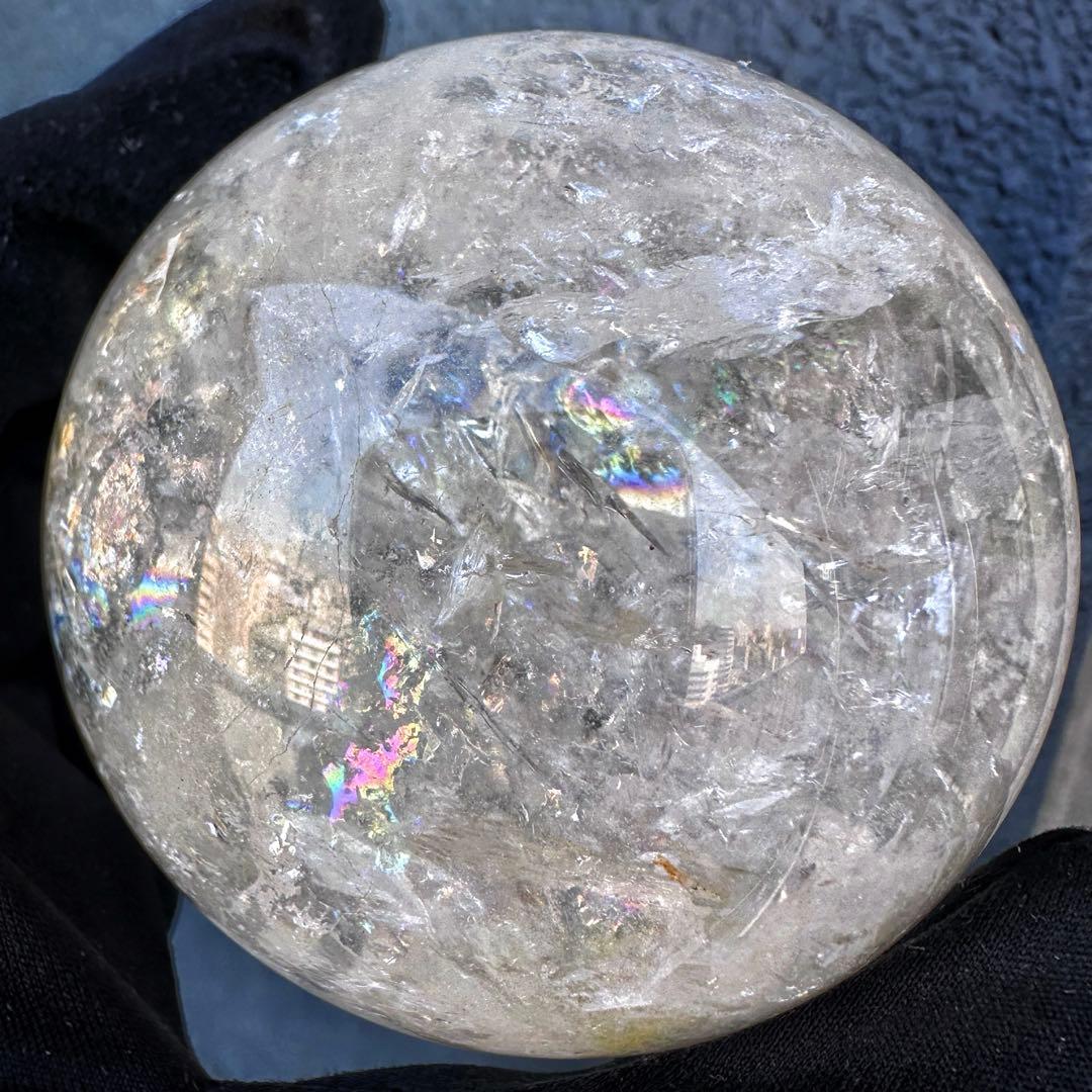 爆レア❗️アゼツライト☆レインボー☆ヒマラヤ水晶 丸玉☆虹☆パワー浄化A1562