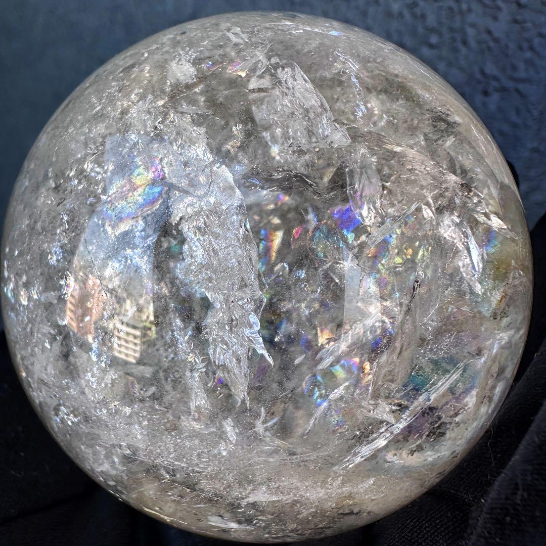 爆レア❗️アゼツライト☆レインボー☆ヒマラヤ水晶 丸玉☆虹☆パワー浄化A1562