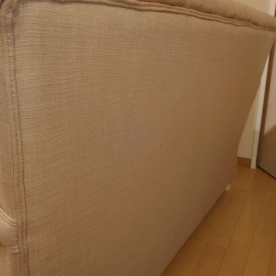 姫系家具２掛けソファボタン付きベージュアンティーク風フレンチカントリー