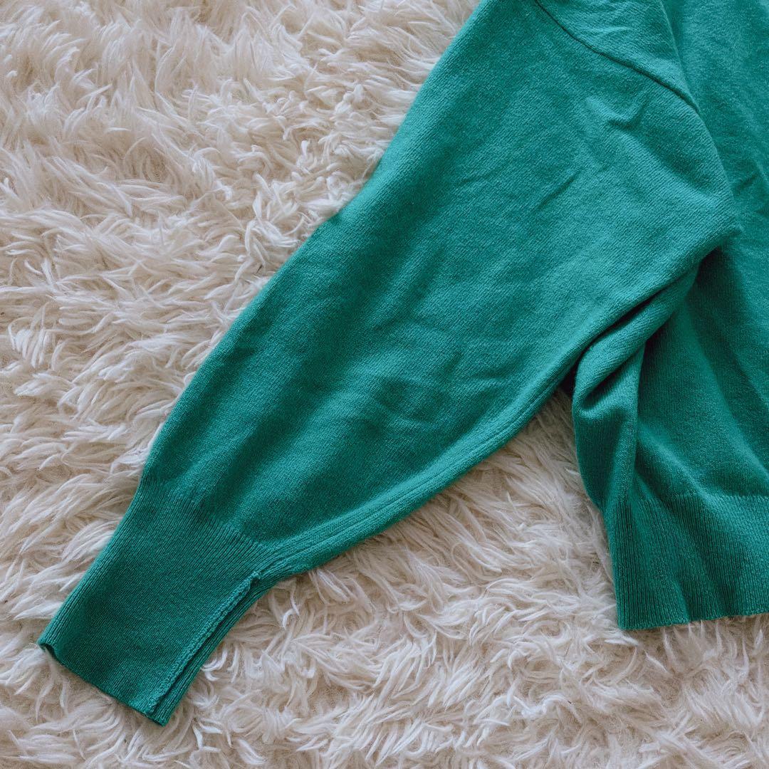 HERMÈS エルメス ピュアカシミヤ100％ ポロニット 襟付き Mサイズ 緑