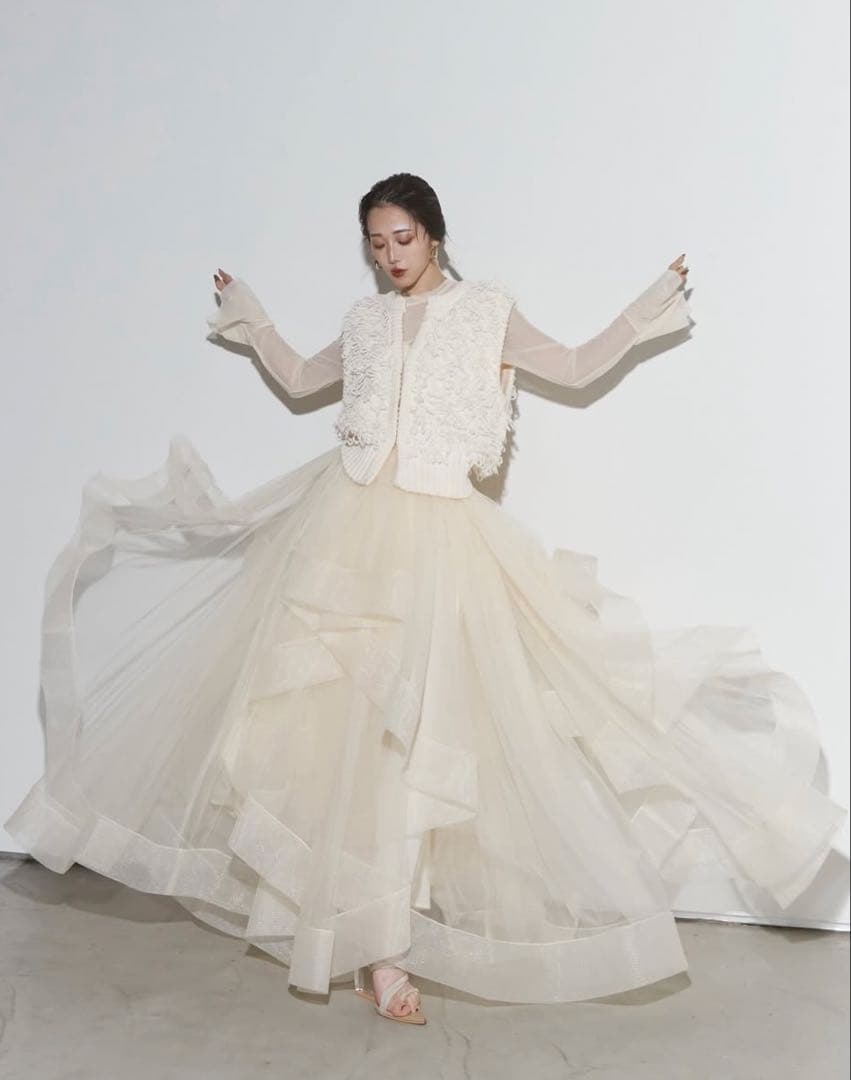 ※三連休限定値下げ【新品】andrea&co ボリュームフリルチュールスカート