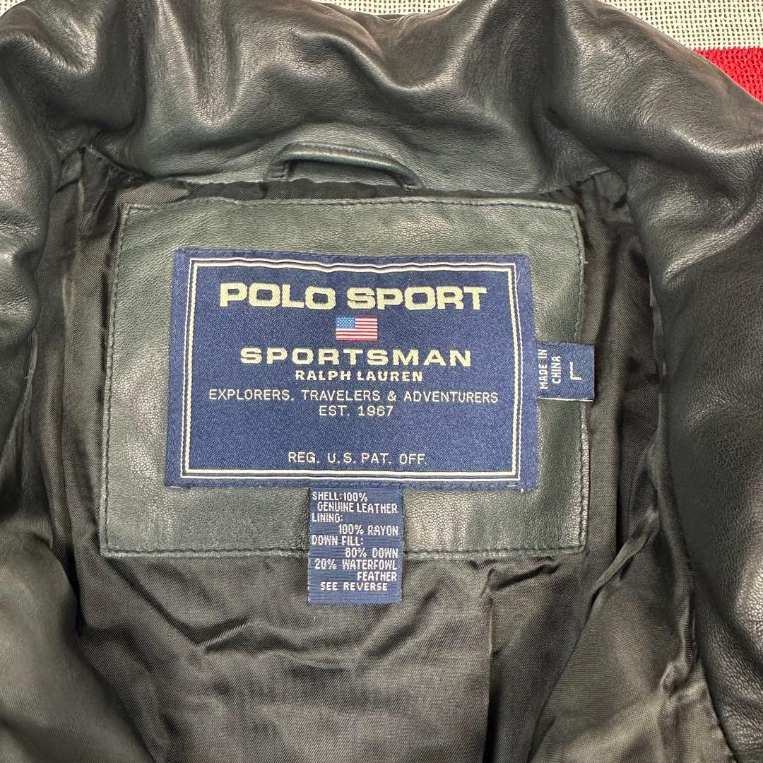 超スペシャル 90s POLO SPORT ダウンレザージャケット 短丈 本革