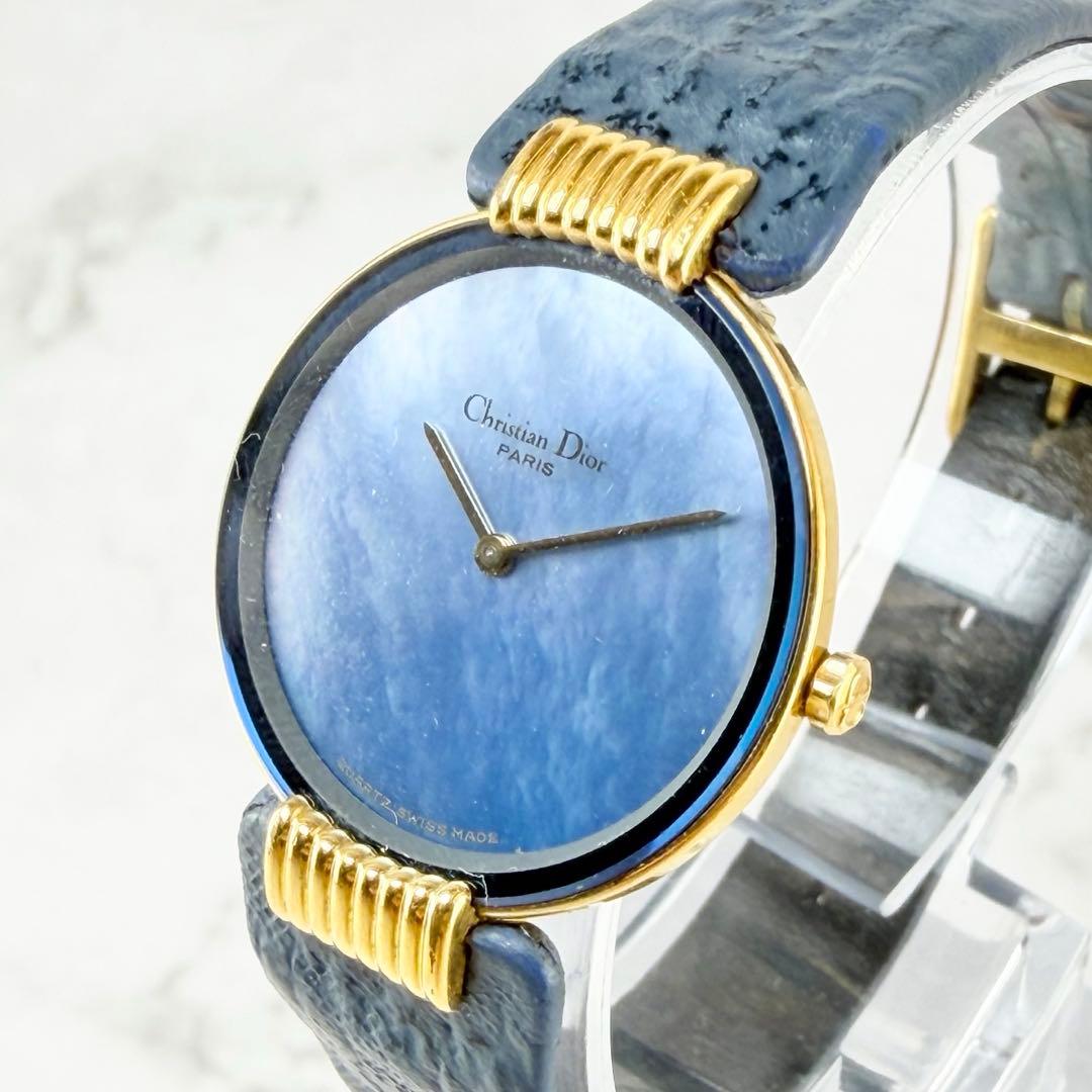 【新品電池】 Dior バギラ 46-153-3 ブルーシェル文字盤 クォーツ