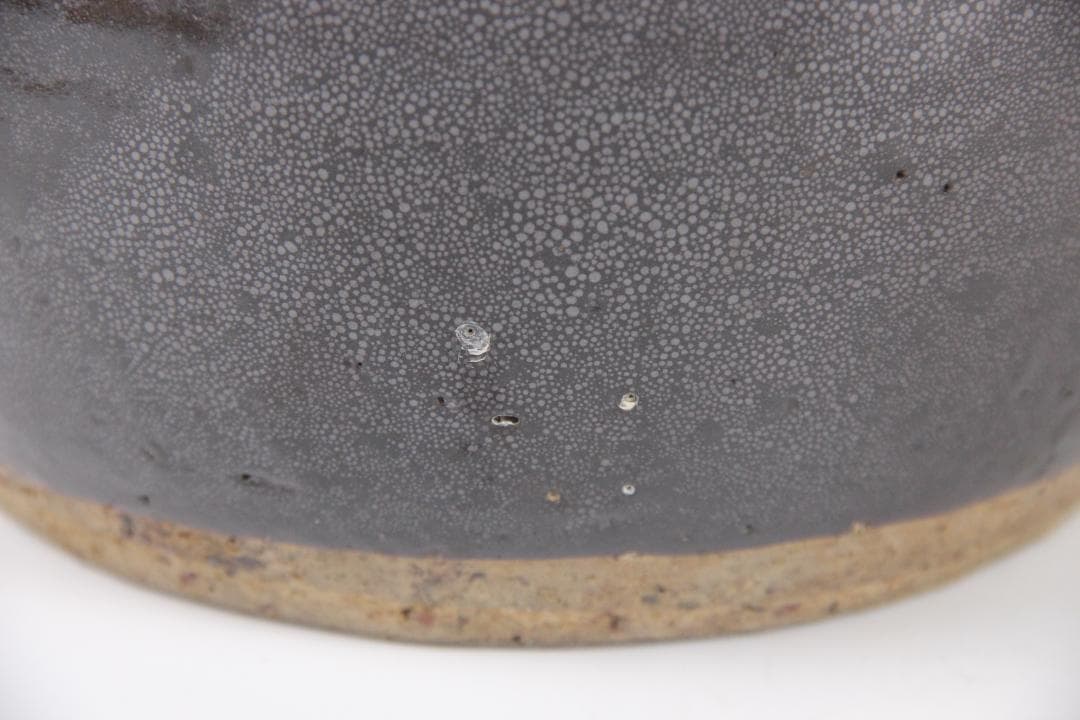 中国美術 　宋代 建窯 油滴釉 瓶 天目 古陶磁 時代物 台付 ED5-11