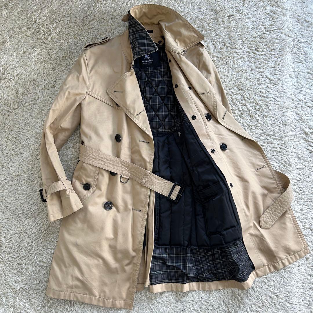 【美品】バーバリーブラックレーベル トレンチコート ダウンライナー ベージュ