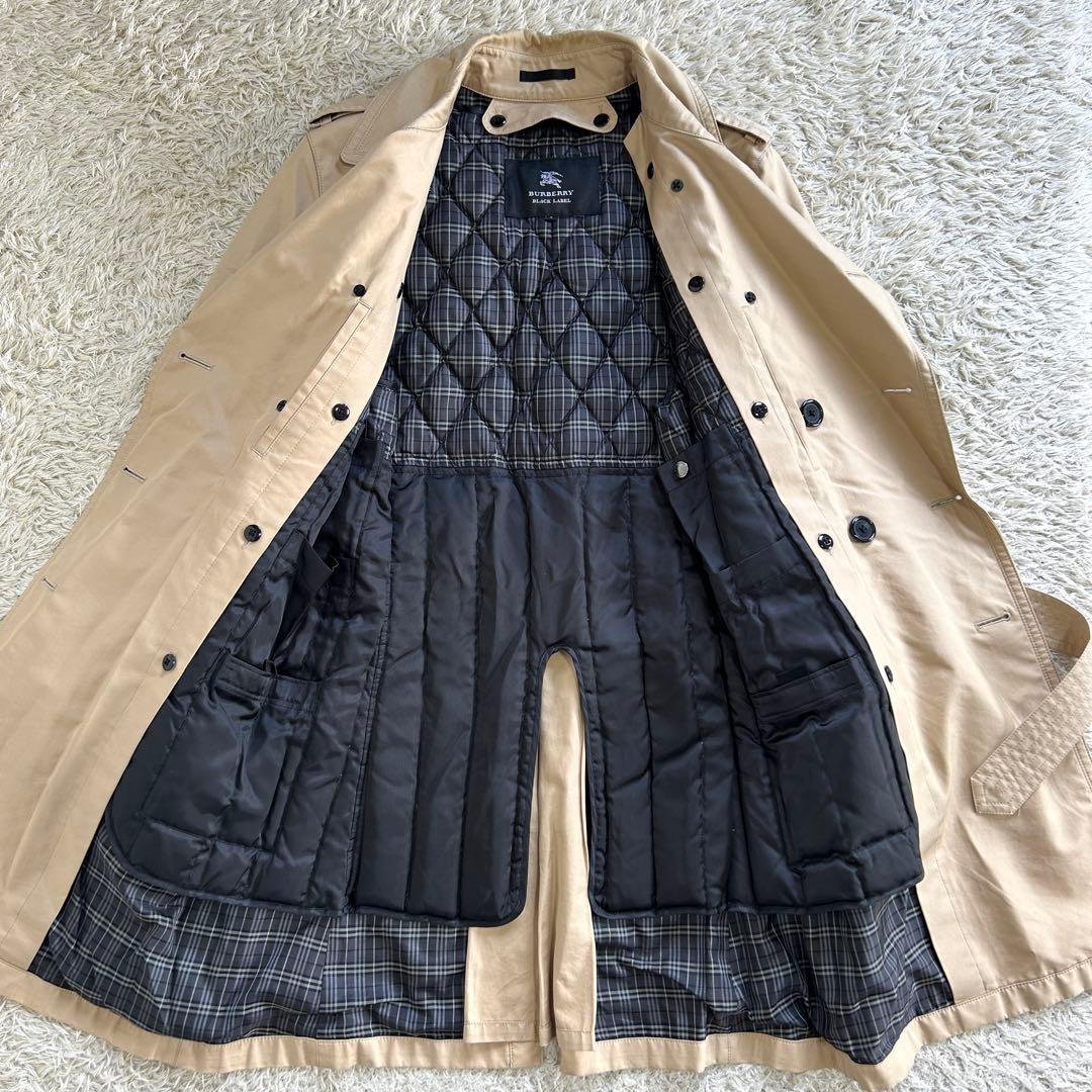 【美品】バーバリーブラックレーベル トレンチコート ダウンライナー ベージュ