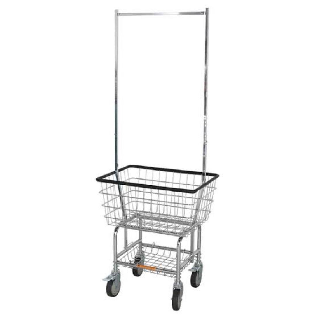 【極美品】LAUNDRY CART WITH POLE RACK CHROME