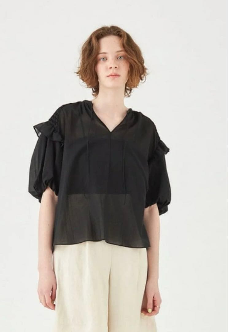 コットンクレープ パフスリーブブラウス Ballsey トゥモローランドトップス