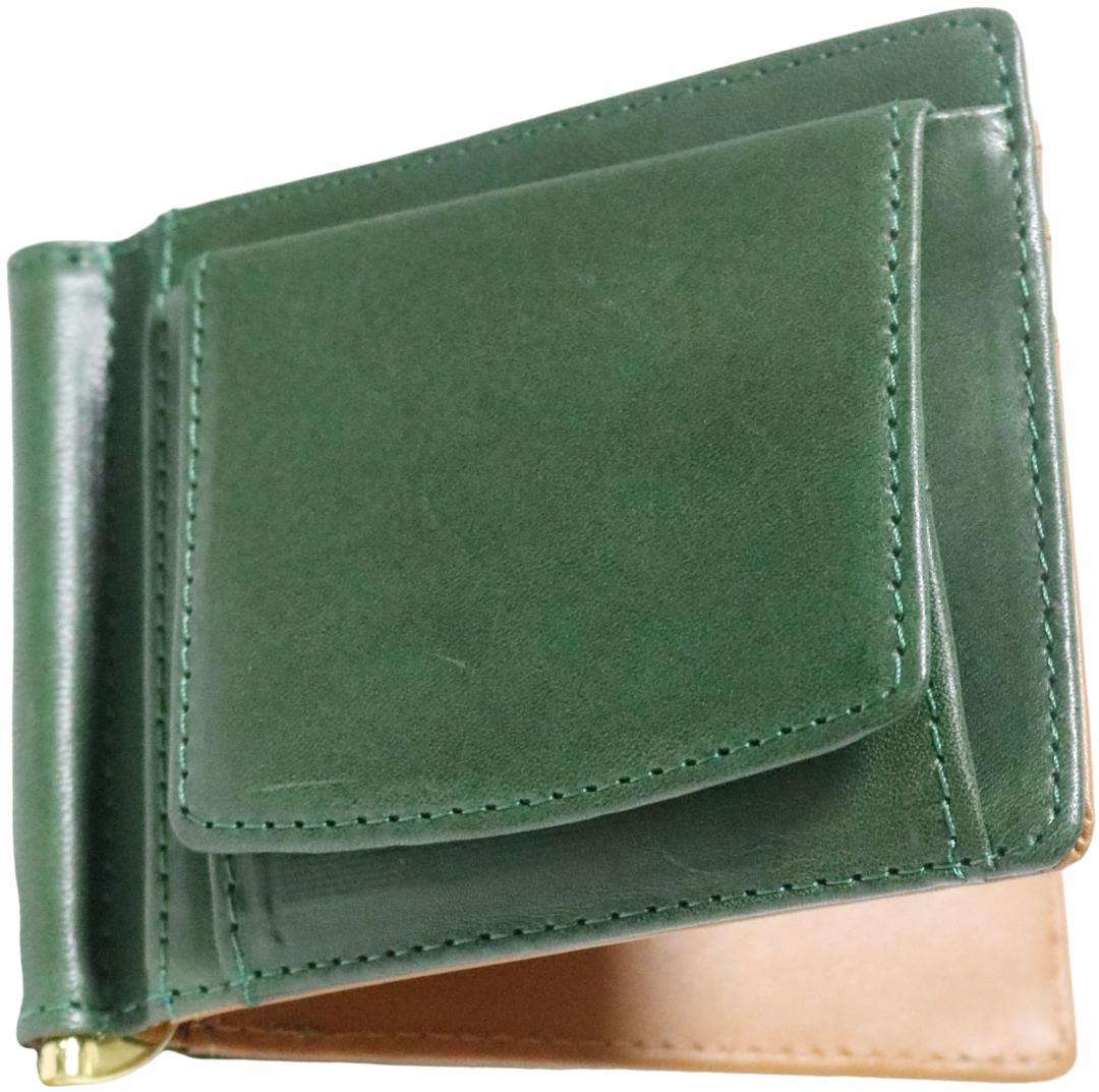 Y65 栃木レザー×姫路レザー マネークリップ 小銭入れ付き 新品 未使用