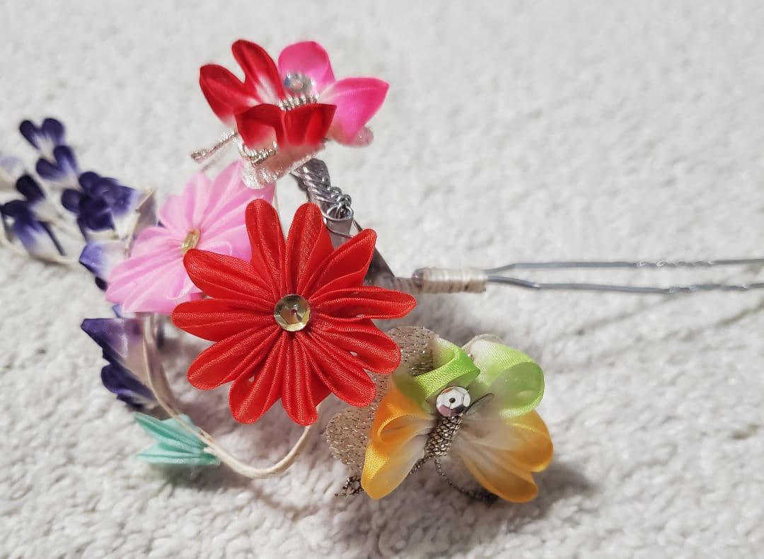 七五三 7歳 四つ身 正絹 子供 着物 作り帯 女の子長襦袢 フルセット