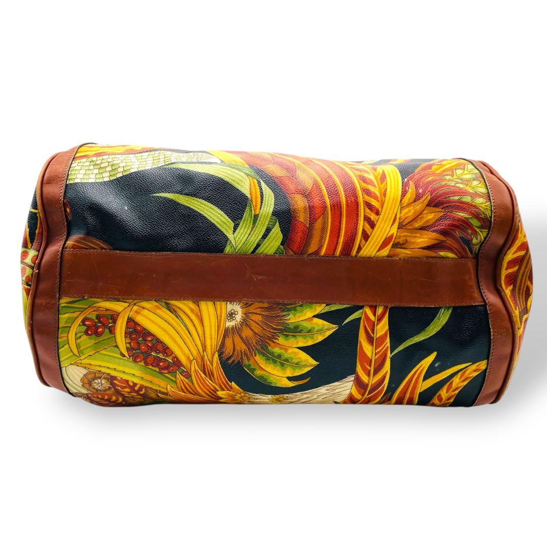 良品 Ferragamo ボストンバッグ PVC ボタニカル 2way 花柄