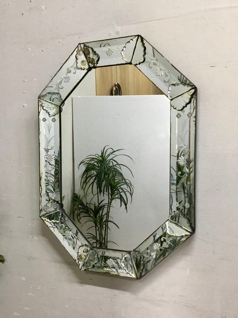 管344☆イタリア製☆アンティーク☆ベネチアンミラー