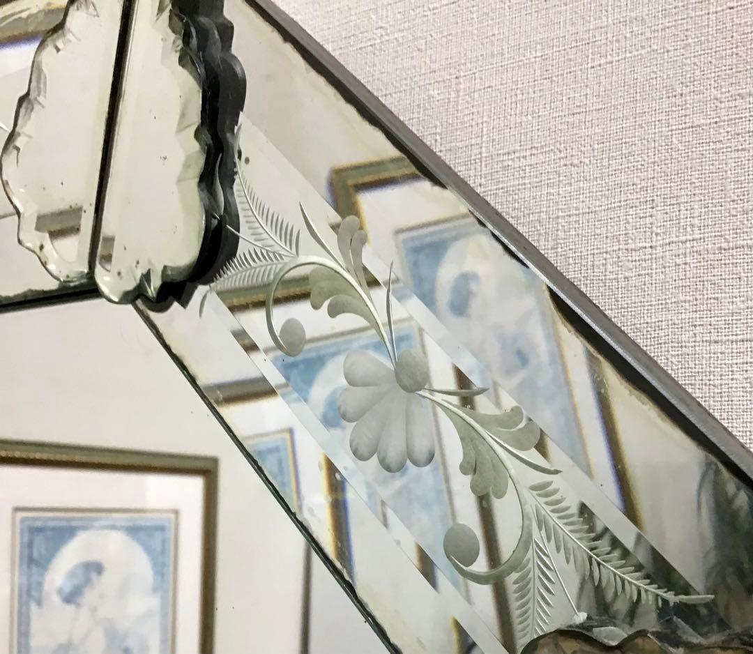 管344☆イタリア製☆アンティーク☆ベネチアンミラー