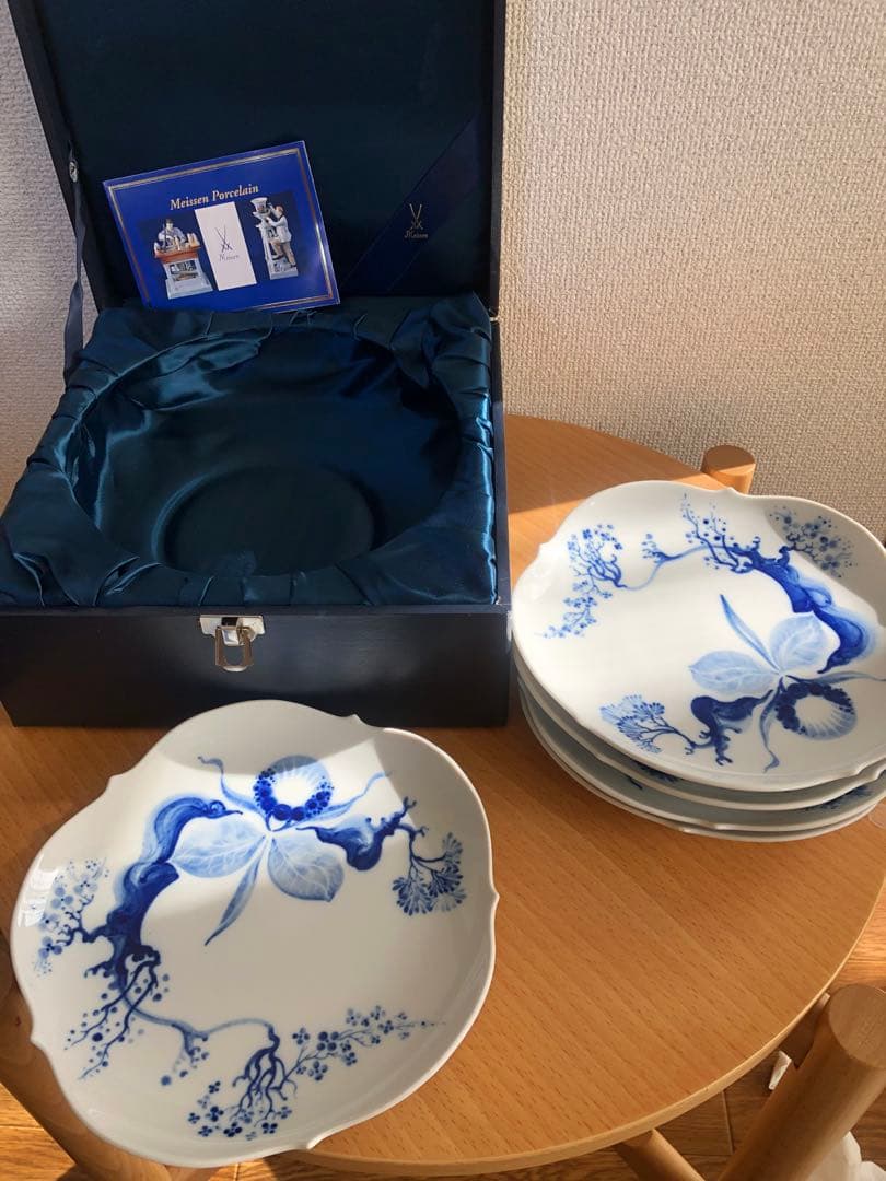 マイセンブルーオーキッド平皿5枚セット