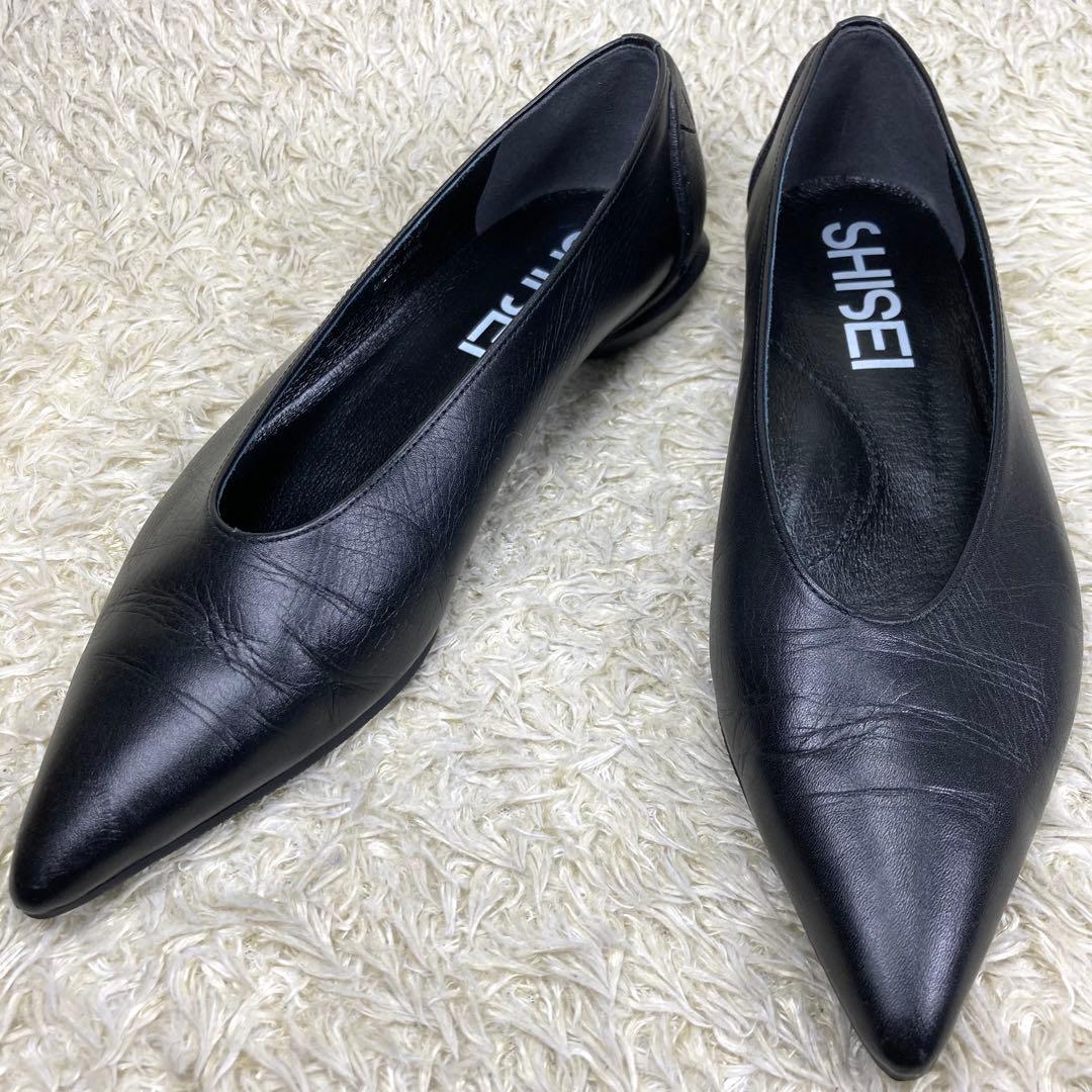 『美品』SHISEI シーセイ パンプス ポインテッドトゥ ブラック レザー