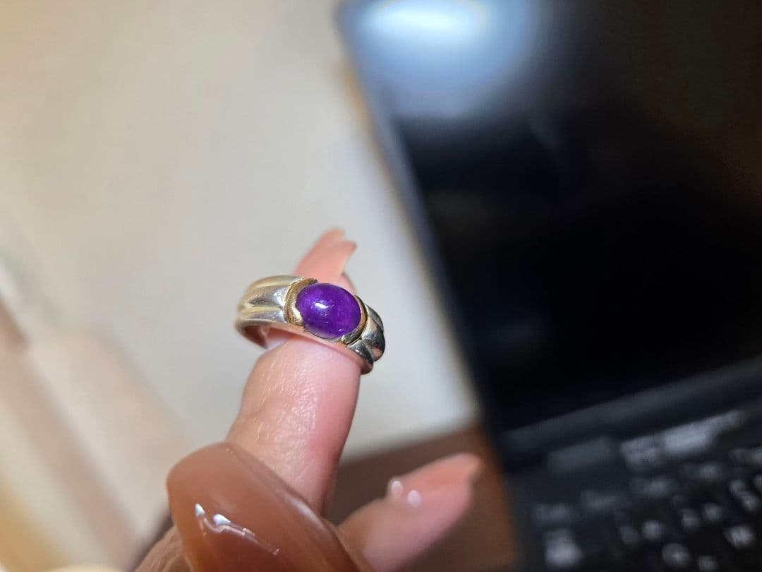 【お年玉お値下げ中】オールドティファニー　アメジストリング　 7号