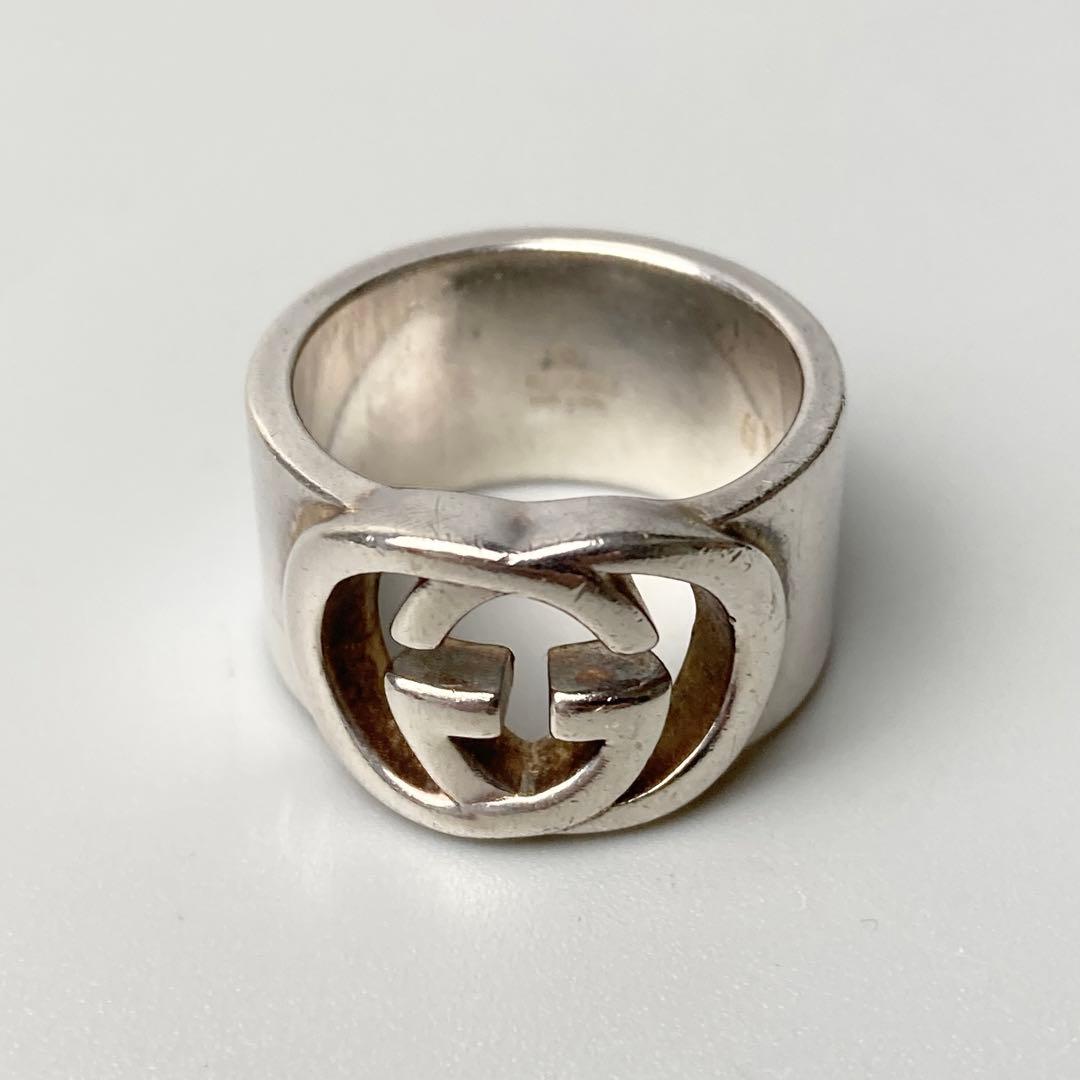 美品 GUCCI グッチ リング 指輪 インターロッキング Ag925 9号