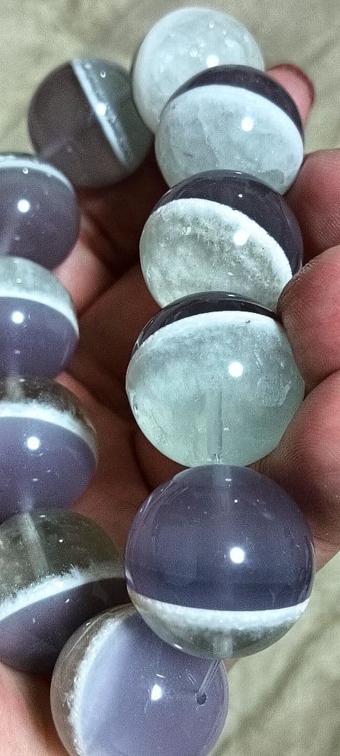 激レア石!!フローライトとホワイトガーデン共生特大約20mmブレスレット❤