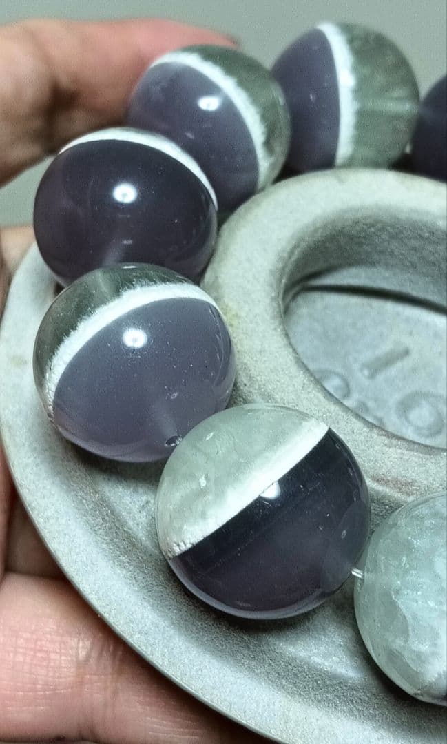 激レア石!!フローライトとホワイトガーデン共生特大約20mmブレスレット❤