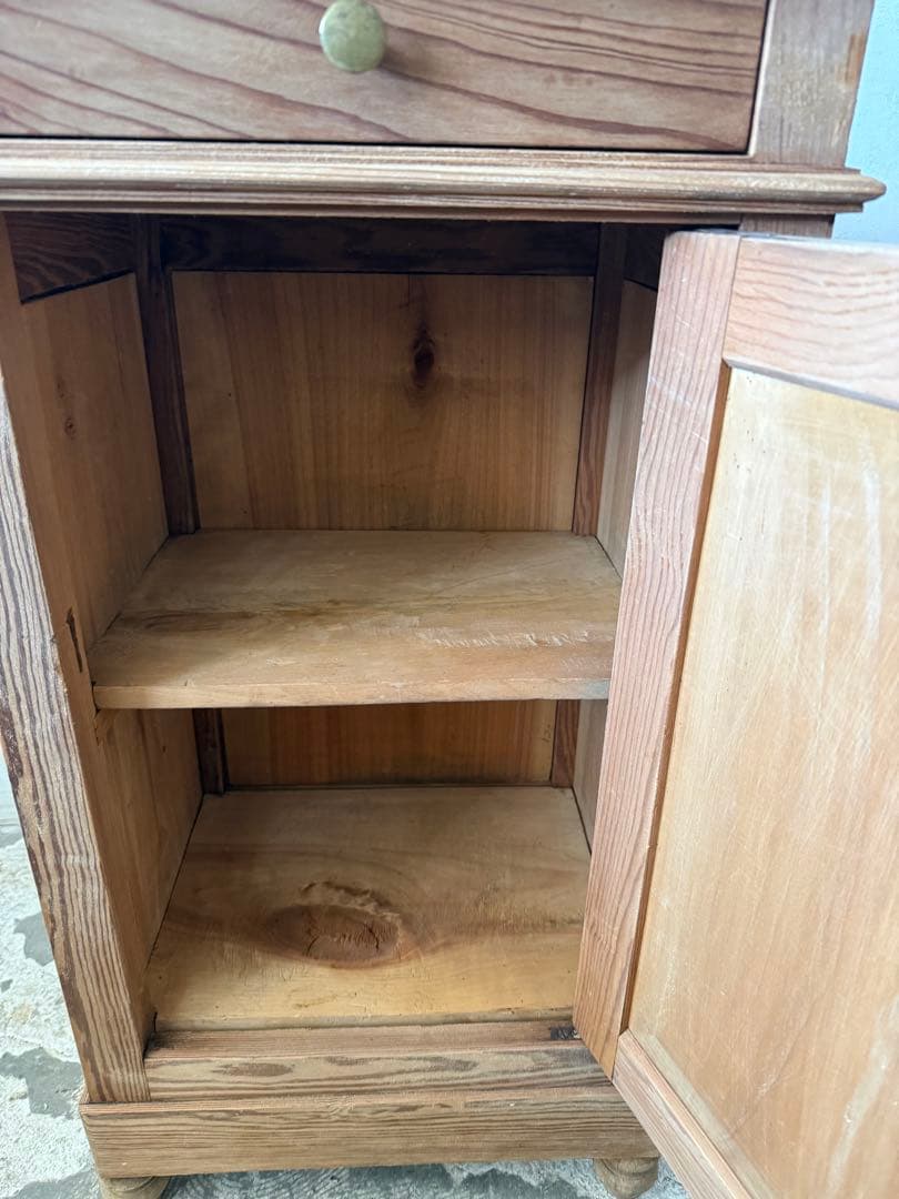 ビンテージ ドロワーサイドテーブル ドロワーベッドサイドテーブル　剥離