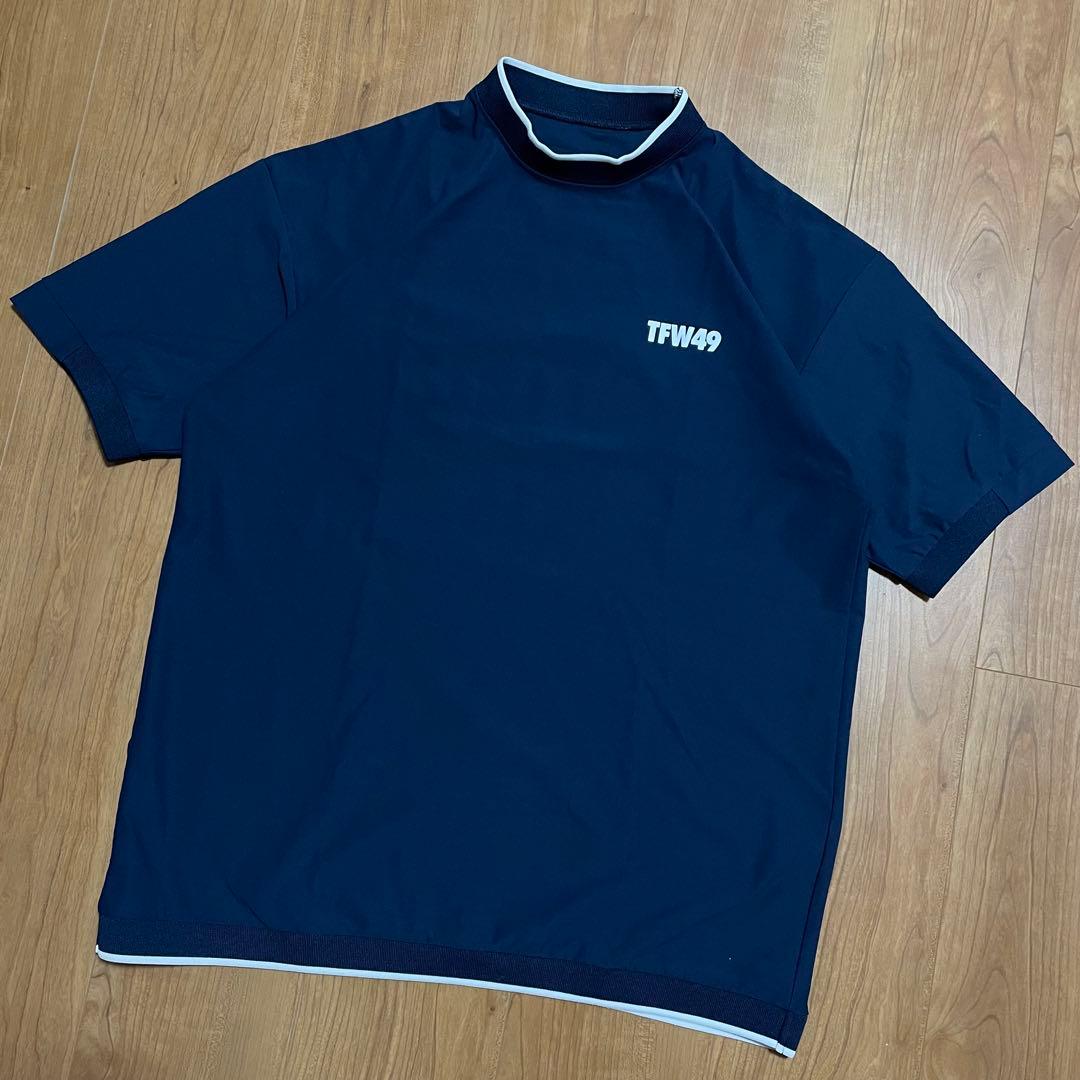 TFW49 モックネック　Tシャツ ネイビー　L ゴルフ