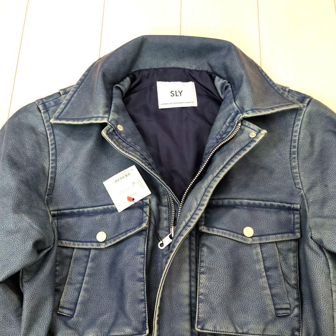 SLY スライ　合皮ジャケット　ジャンパー　ブルー　Sサイズ 未使用品