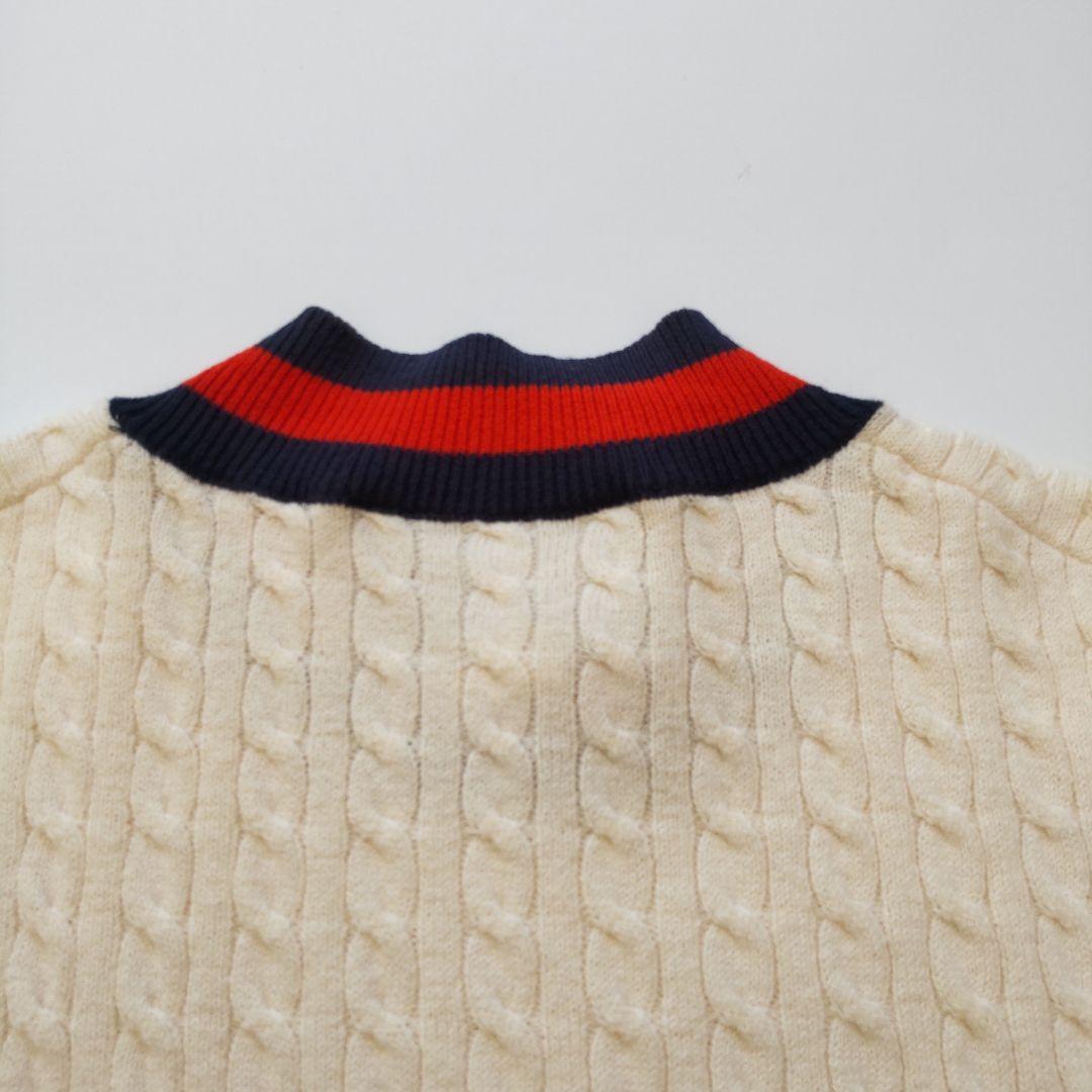 美品 グッチ シェリーライン 半袖 ケーブル コットン ニット トップス XS
