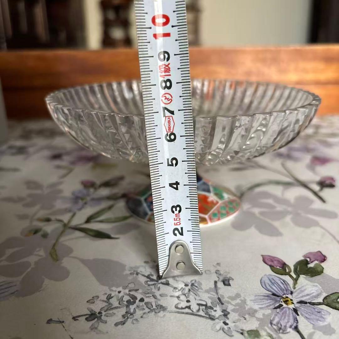 林九郎窯　古伊万里 コンポート　ガラスと陶器コンポート