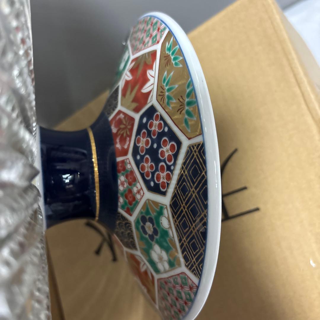 林九郎窯　古伊万里 コンポート　ガラスと陶器コンポート