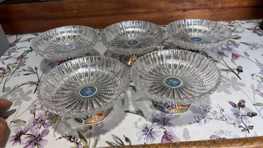 林九郎窯　古伊万里 コンポート　ガラスと陶器コンポート