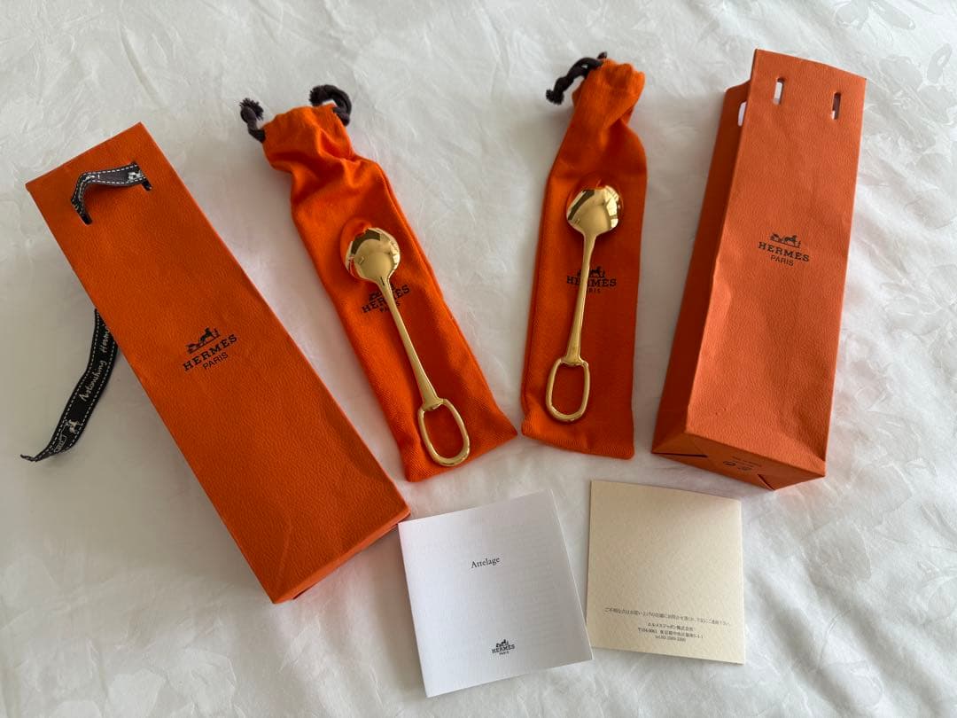 新品未使用ゴールドデザートスプーン 〈グラン・アトラージュ〉2本セット本物保証