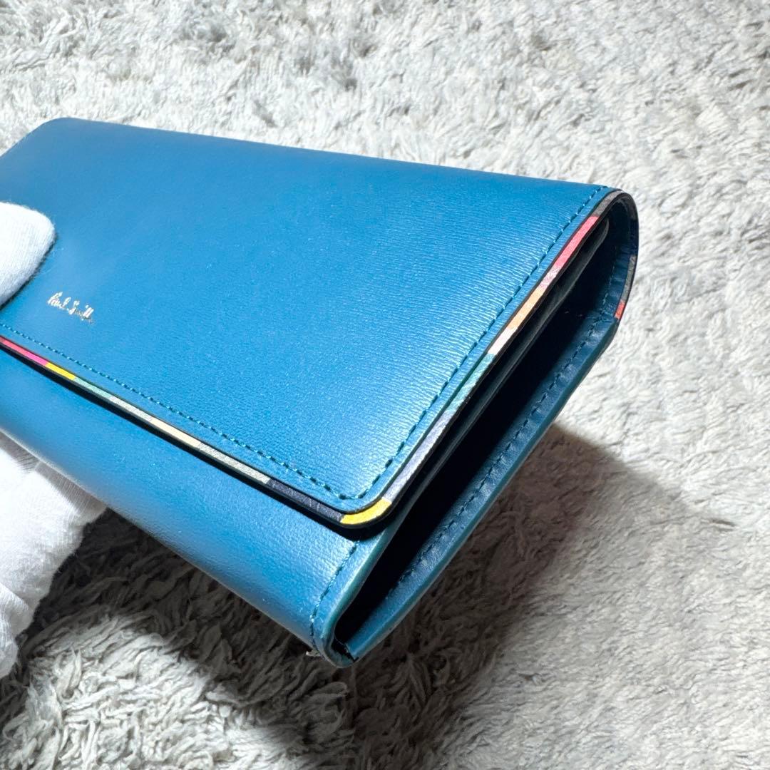 【未使用】Paul Smith ポールスミス 長財布 レザー マルチカラーライン