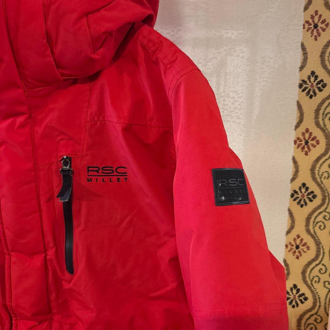 【美品】 MILLET ミレー フードダウン レディースL レッド